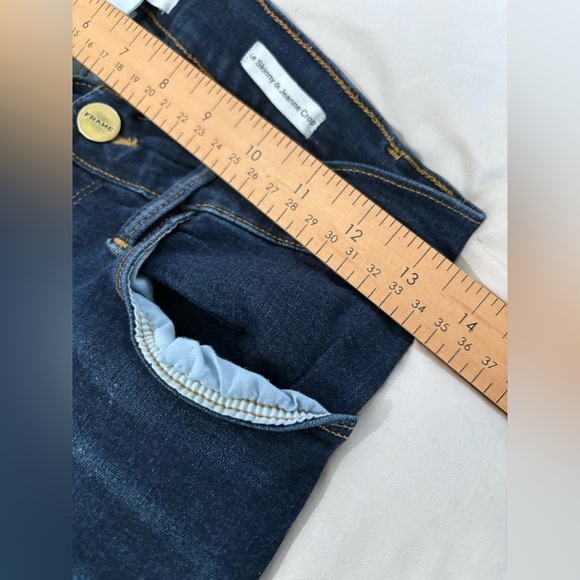 Frame le skinny de Jeanne crop 27” dark wash denim size 29 raw hem - Picture 10 of 15